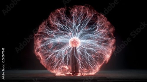 Intricate Plasma Sphere with Electric Discharges and Dynamic Patterns