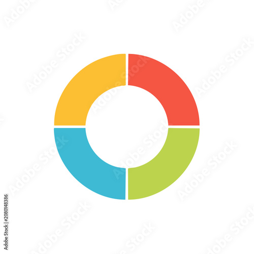 Colorful Donut Chart Vector Illustration