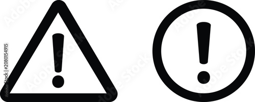 Attention caution sign warning symbol icon set danger Exclamation mark signs Triangular vector illustration.exclamation mark in the triangle shape. Symbol or icon for web site, logo, UI design.