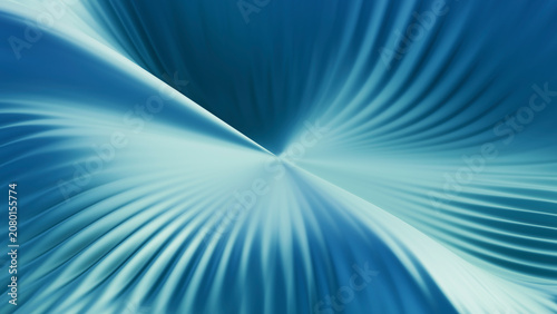 Abstract blue 3d rendering with fluid swirling wavy pattern