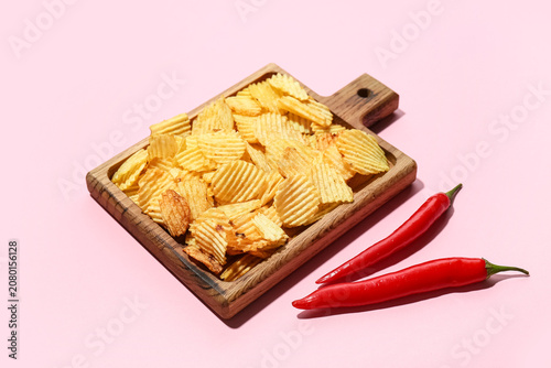 Wooden board with delicious...