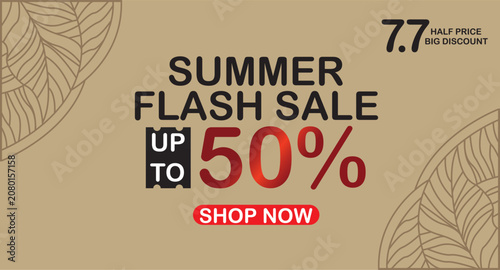 Fotografía Summer sale cream color poster design background Summer sale cream color poster design background, 7