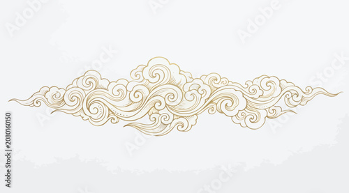 Foto Traditional chinese style decorative golden cloud pattern