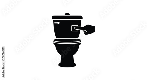 Bild auf Leinwand Toilet With Hand Flushing Silhouette commode lavatory