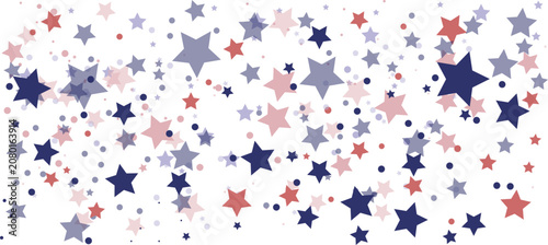Patriotic Star Confetti Falling American Festive Vector Background