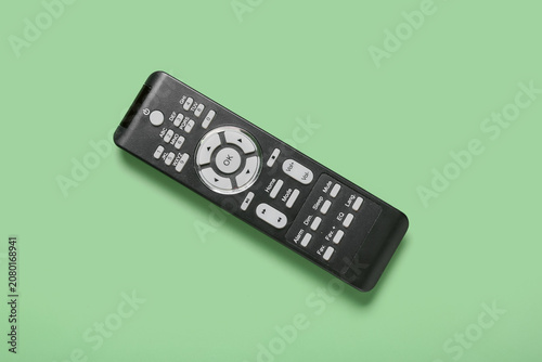 Modern TV remote control on...