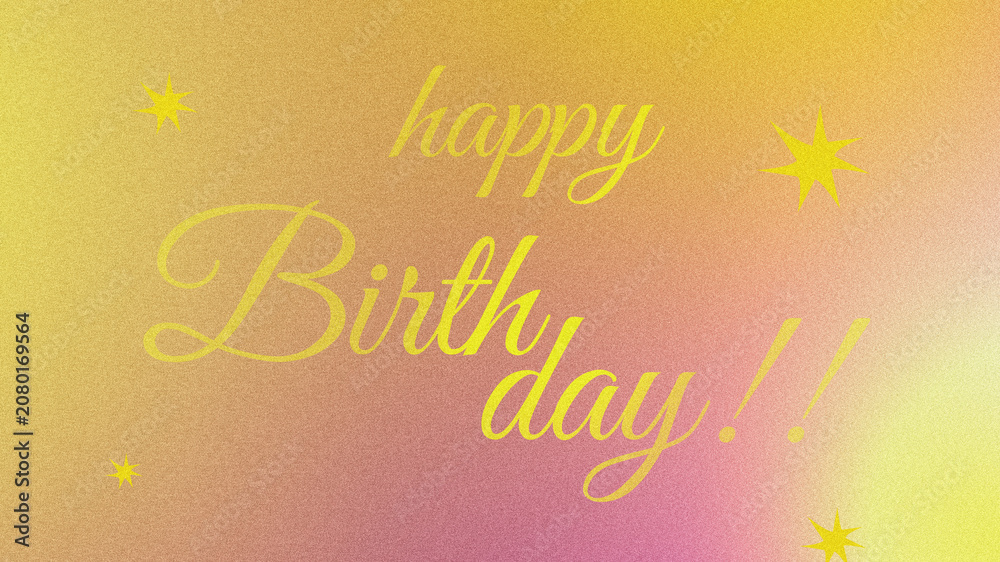 Fototapeta premium Happy birthday greeting with bright colors and text on a simple background