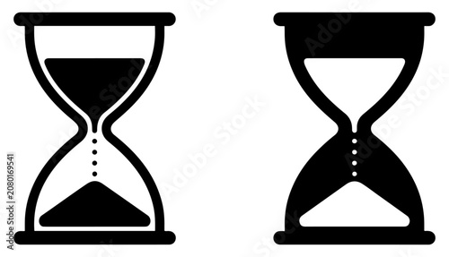 hourglass sand timer icon vector