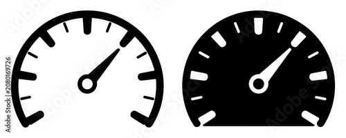 speedometer icon outline filled vector