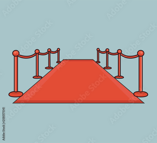red carpet icon over blue background event concept colorful design vector illustration