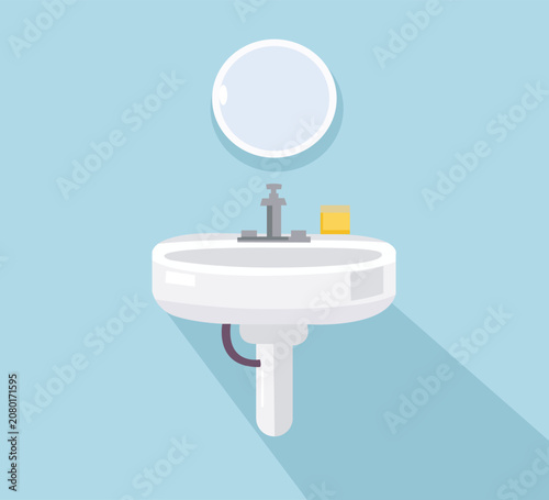 vector illustration of bathroom sink