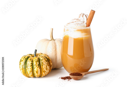 Glass of orange pumpkin spi...
