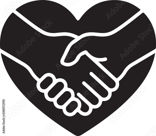 Slika na platnu Heart Handshake Trust Icon.