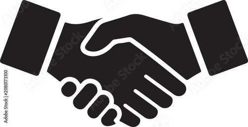 Photos Partnership Handshake Solid Icon.