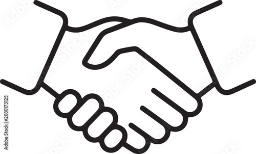 Simple Handshake Line Icon.
