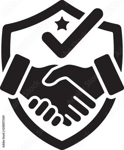 Trusted Partnership Shield Icon.