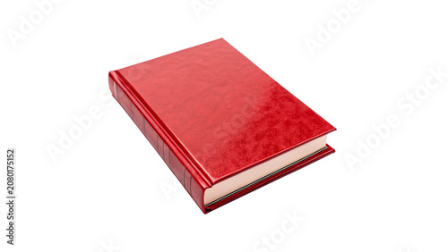 Cuadro en lienzo Classic red hardcover book closed and placed flat isolated on transparent backgr