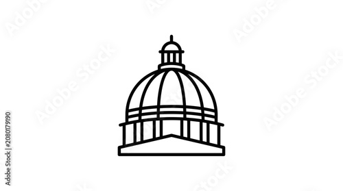 Classic line art icon of government capitol dome.