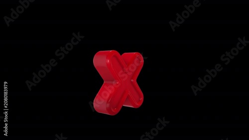 3D Red X Mark Symbol
