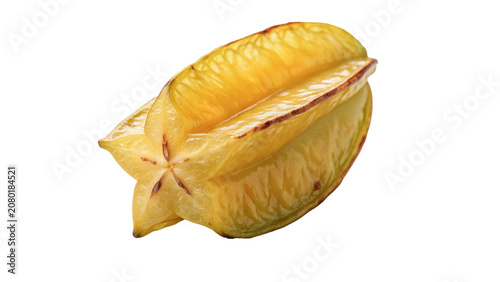 Konstfotografi Fresh ripe whole yellow carambola star fruit organic food isolated on transparen