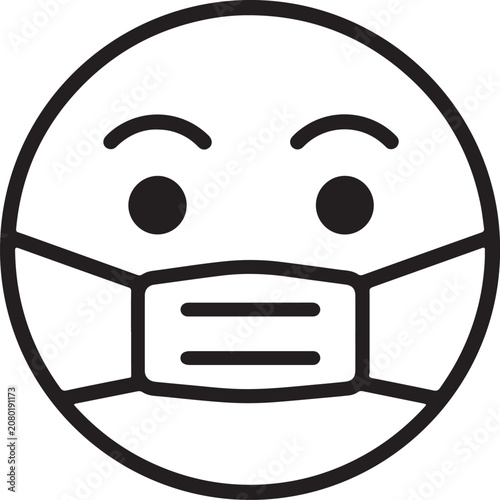 Fotografía A simple mask emoji represents safety and health during challenging times while