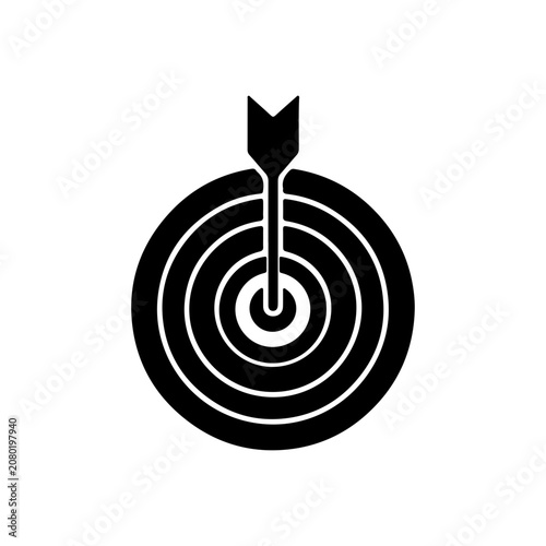 Modern Focus Target Symbol With Concentric Circles And Arrow Business Logo Vector illustration