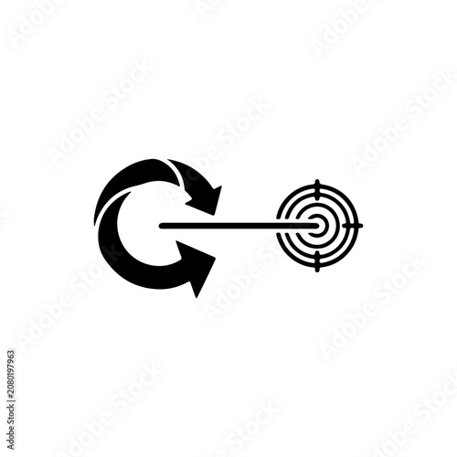 Modern Loop Arrow With Target Icon For Business Growth And Success Branding Vector illustration