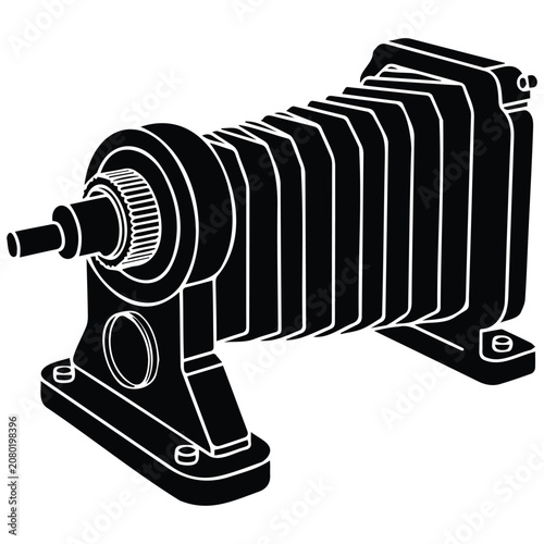 Bild auf Leinwand Antique bellows camera silhouette vector illustration for design.