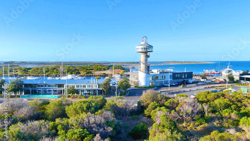 Canvastavla Aerial View of Queenscliff Harbour Observation Tower and Coastal Landscape