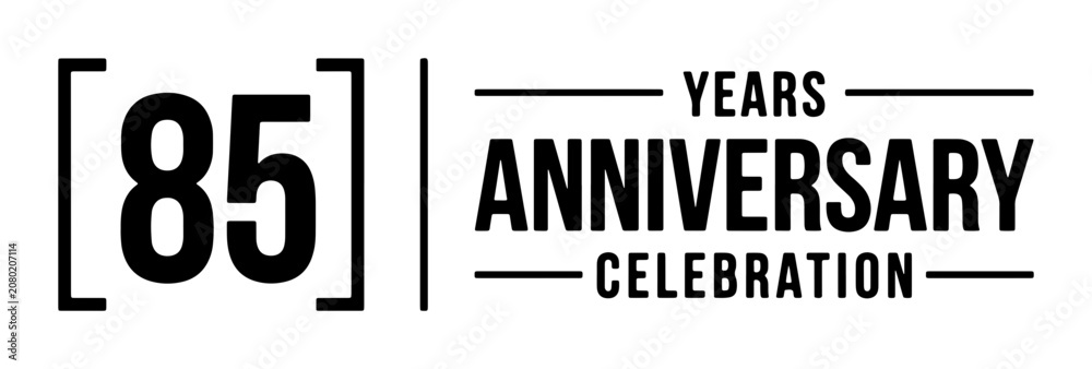 Fototapeta premium 85 Years Anniversary Celebration Vector Graphic, Milestone Event Design, Corporate Milestone Marker, Business Achievement Emblem