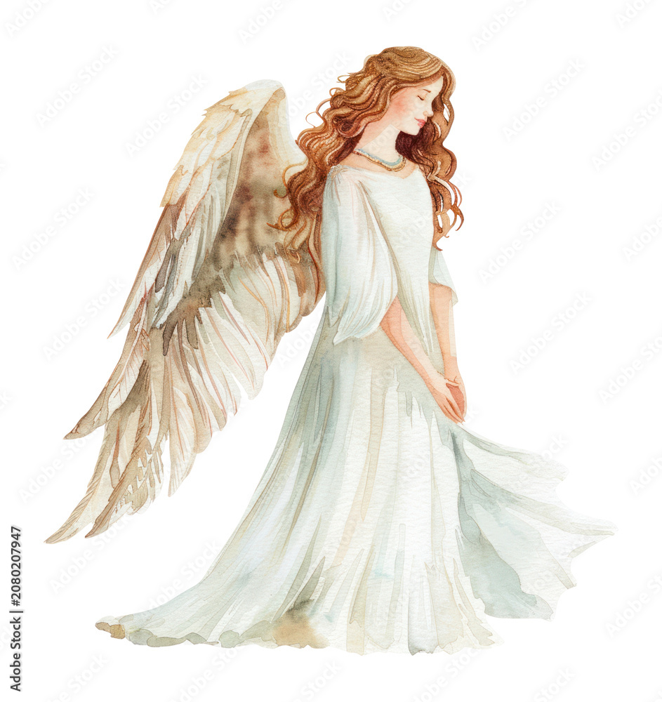 Obraz premium PNG Angel illustration watercolor wedding.