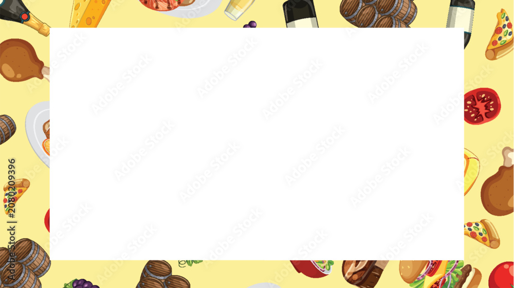 Fototapeta premium Mediterranean Cuisine and Wine Illustration Frame for Menu Design
