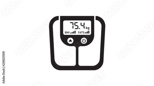 Obraz na plátně Scale Icon with Bmi Display Showing 15