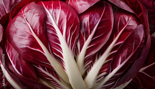 Radicchio Red Salad Macro Texture Texture Close Up Background Top View Food Concept Design Element