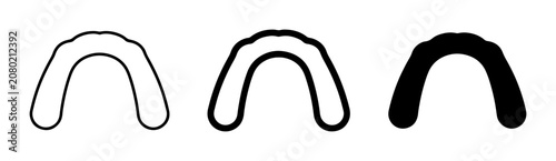 Foto Dental Mouthguard Icons, Mouthpiece Vector Set, Protective Gear Graphics