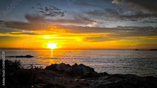 Stunning sunrise over the coast of MajorcaBeautiful sunrise over the coast of Majorca.