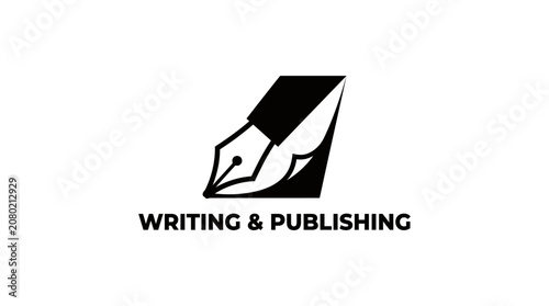 A sleek and modern icon representing the essence of writing, publishing, and creative communication, ideal for literary businesses and professional content creators