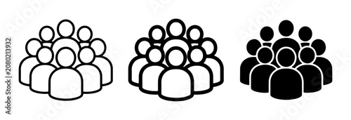 Crowd Icons, Group Silhouettes, People Collection, Team Symbols, Community Graphics, Abstract Figures, Human Icons