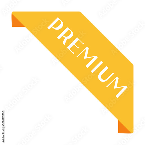 Premium Gold Ribbon Banner Label with Folded Corner Isolated on Transparent Background