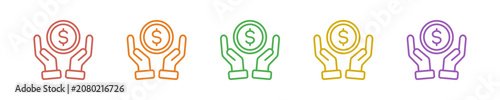 Photography Donation Icon Set Multiple Style Collection