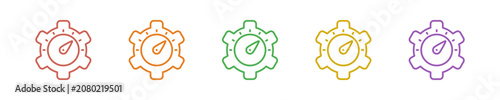 Performance Icon Set Multiple Style Collection. Vector Illustration Concept Designed In Line Colorful Style