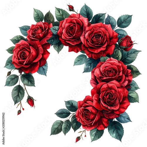 Red Roses Floral Wreath Arrangement.
