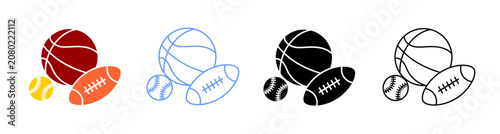 Sports Icon Set Multiple Style
