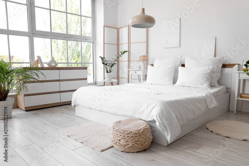 Interior of light room with...