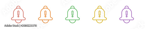 Photos Bell Icon Set Multiple Style Collection