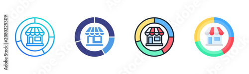 Canvastavla Market Segment Icon Set Multiple Style Collection