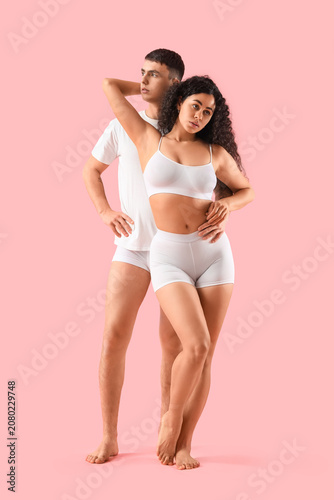 Young couple in stylish und...