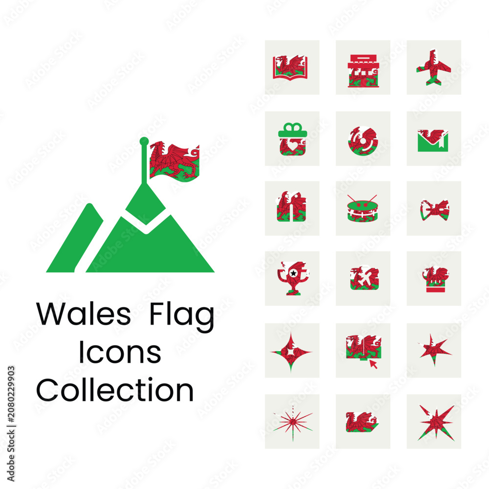 Fototapeta premium Waless flags message and love icons