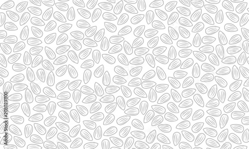 Doodle Almond Pattern with Hand Drawn Nut Doodle Vector Style. Almond Background Style