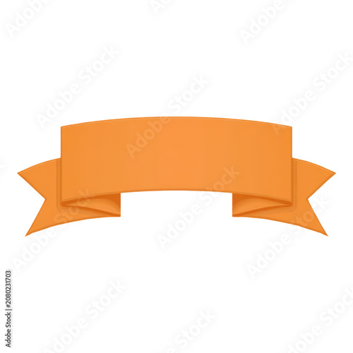 Orange ribbon banner flat